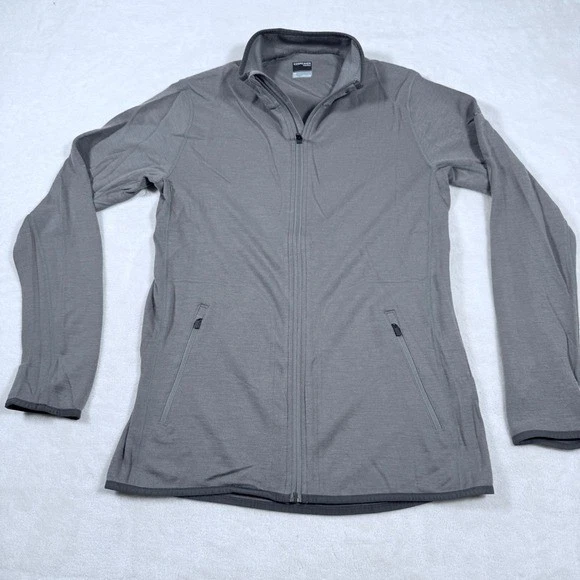 Chaqueta Icebreaker de Lana Merino con Cremallera para Hombres Gris Medio Cremallera Completa Capa Base Top Foto 2 de 4