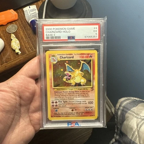 2000 POKEMON BASE SET 2 #4 CHARIZARD-HOLO PSA 5
