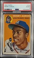 1954 Topps #128 Hank Aaron RC Rookie PSA 2 MBA SILVER DIAMOND TOP EYE APPEAL