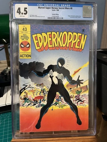 Marvel Secret Wars #8 Spider-Man Danish Edition Cgc 4.5