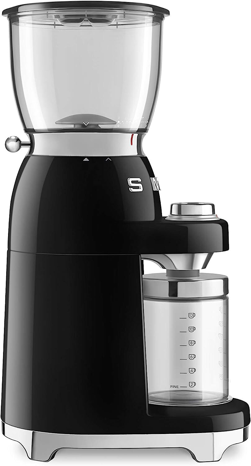 SMEG CGF01BLUK 50's Retro Style Aesthetic, Coffee Grinder, Black