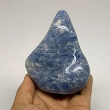 1.14 lbs, 4"x3.1"x2", Natural Blue Calcite Polished Freeform Stands, B38103