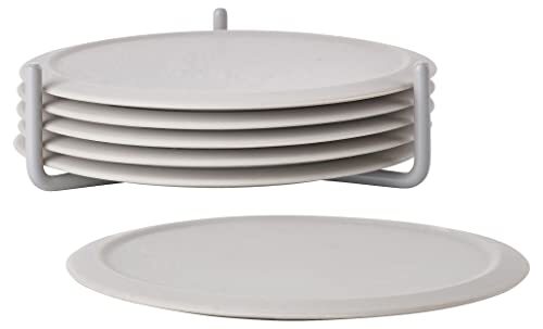 Silicone Coasters Set of 6, Warm Grey (i8S)