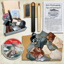 Deluxe Flint Knapping Kit - Copper Billet, Flaker, Pad, DVD, and Stone Included
