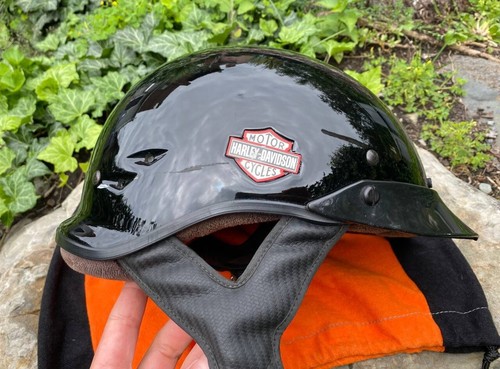 Harley Davidson Spoiler Half Helmet Gloss Black Item 97352 01 V 000M -4339 MEDIU