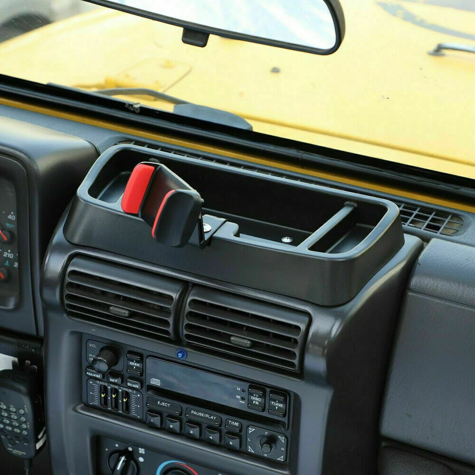 Multifunction Phone Mount holder Storage Tray for Jeep Wrangler TJ Accessories - Image 3 of 4