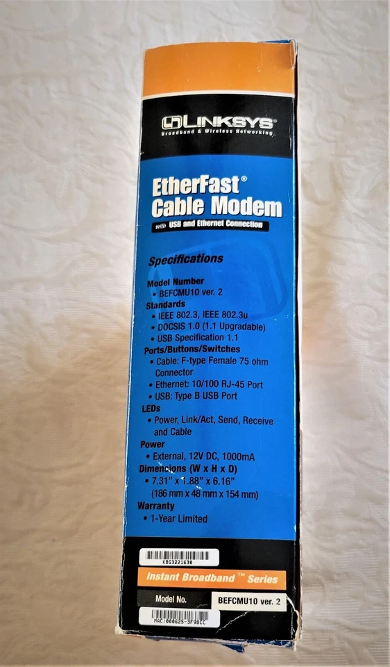 Linksys EtherFast Cable Modem with USB & Ethernet Connections (BEFCMU10 ver. 2) - Image 4 of 4