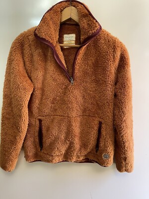 Marine Layer Respun Corbet Sherpa in Cashew Brown Teddy Jacket 1/4 Zip Size  XS