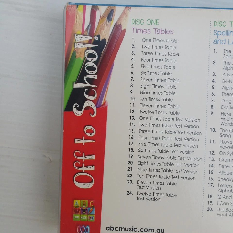 Off  To School  3 Disc Set CD  Home  Schooling Timetables Spelling - image 3 of 4