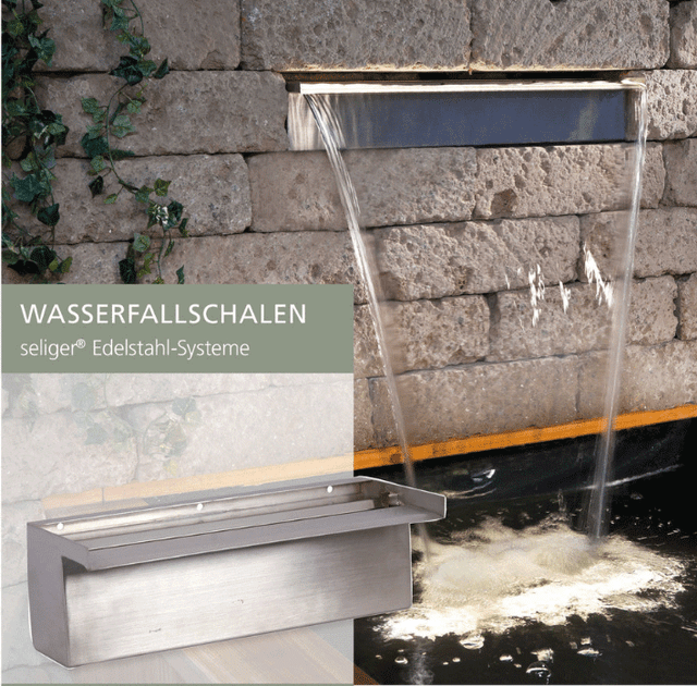 120 Cm Wasserfallschale Edelstahl Led Wasserfall Bachlauf Gartenteich Wand Gunstig Kaufen Ebay