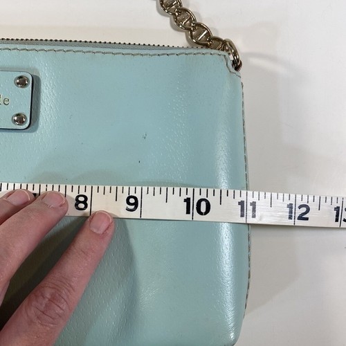 KATE Spade Wellesley Byrd Leather Chain Shoulder Bag Purse Robins Egg - Picture 6 of 13