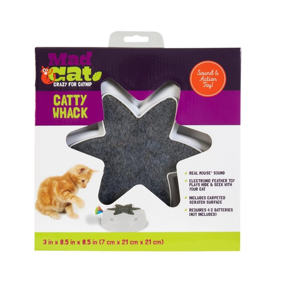 Official Mad Cat Fun Catty Whack Interactive Stimulating Pet Cat