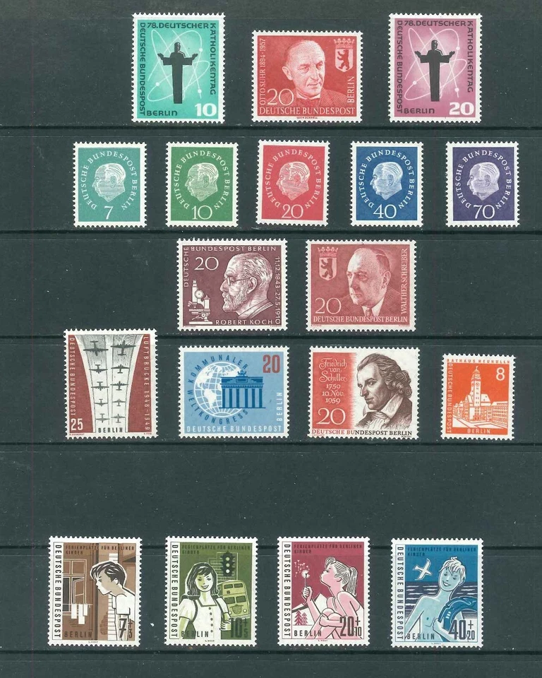 Berlin Jahrgang 1958-1960 - Mi-Nr. 179-196 ** postfrisch - Bild 1 von 1