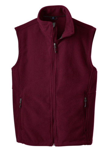 ¡NUEVO! Chaleco polar de poliéster con bolsillo Port Authority para hombre. F219 - Granate/Talla: XS - Imagen 1 de 2