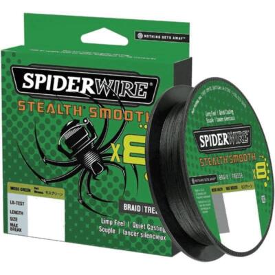 Spinnendraht Stealth glatt 8 Geflecht Moos grün 300m Spule 28lb-84lb