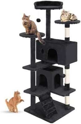 FDW Cat Tree 54in Cat Tower Multi-Level Durable Cat Scratching Post & Cozy Fun C
