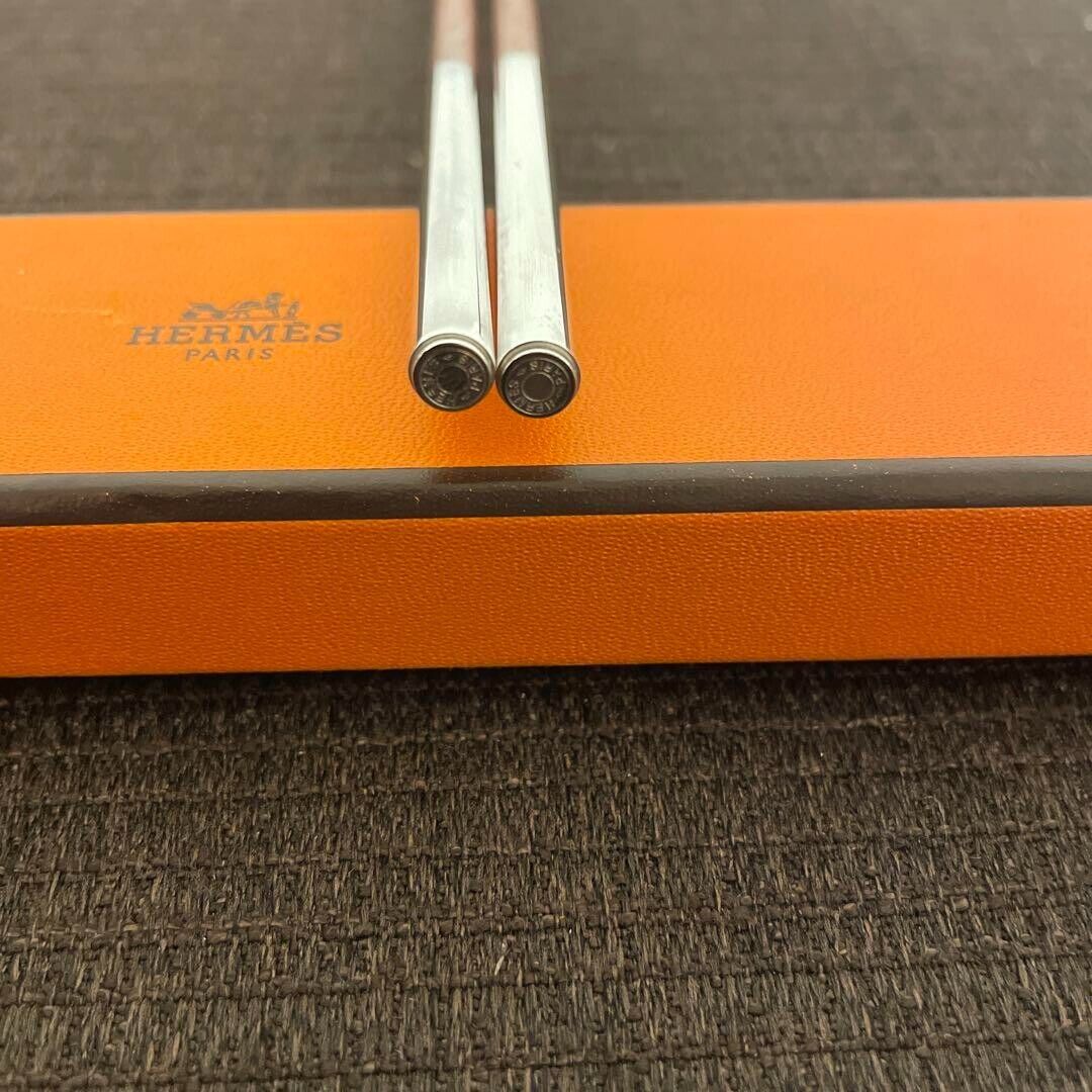 Hermes Chopsticks Boxed Seria Mark Novelty Wood Metal Hermes Chopsticks Boxed Seria Mark Novelty Wood Metal
