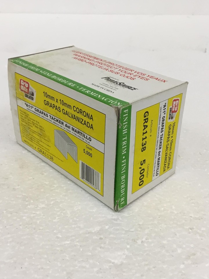 10 x (5000Pack)NEW Grip Rite A11 3/8" Crown Galvanized Collated