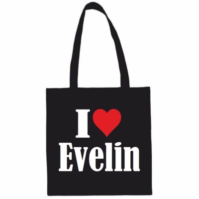 Tasche Beutel Baumwolltasche I Love Evelin Geburtstag Geschenk Valentinstag Oste