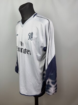 チェルシーFC Umbro 2003-2004 〈Away〉ホワイト/ブルー　S Football shirt soccer FC Chelsea Blues Away 2003/2004/2005