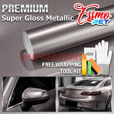 ESSMO PET Super Gloss Metallic Battle Gray Vehicle Vinyl Wrap Decal Like Paint