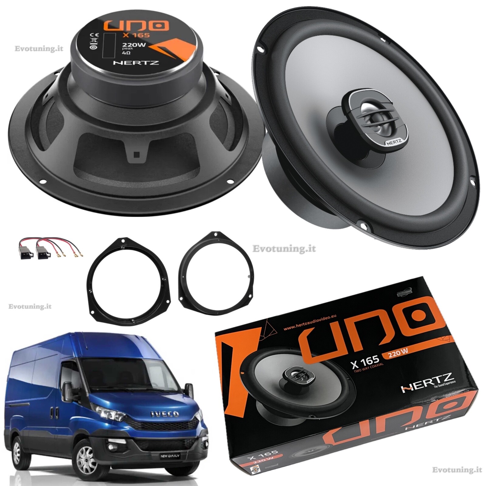 Offerta Kit Casse Hertz X165 Iveco Daily VI dal 2014 - 220 Watt