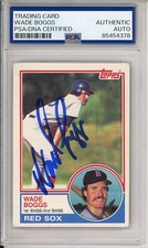 1983 Topps Wade Boggs SIGNED Rookie RC Card PSA DNA COA Certified Autograph HOF