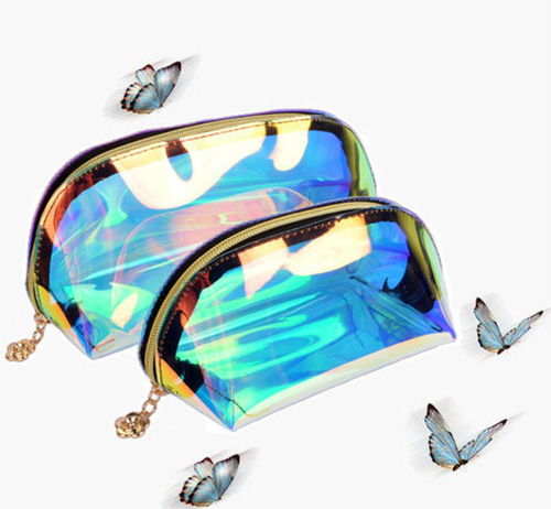 Nuevo Mujeres Láser Maquillaje Cartera Bolso Bolsa Lápiz Impermeable Color Metálico Reino Unido - Imagen 3 de 9