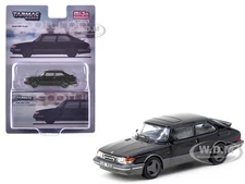 SAAB 900 TURBO BLACK 1/64 DIECAST MODEL CAR BY TARMAC WORKS T64G-056-BK