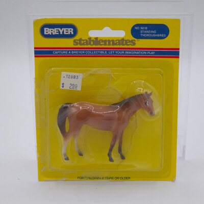 VTG Breyer Standing Thoroughbred Horse 5019 Stablemates Figure On Card 90s