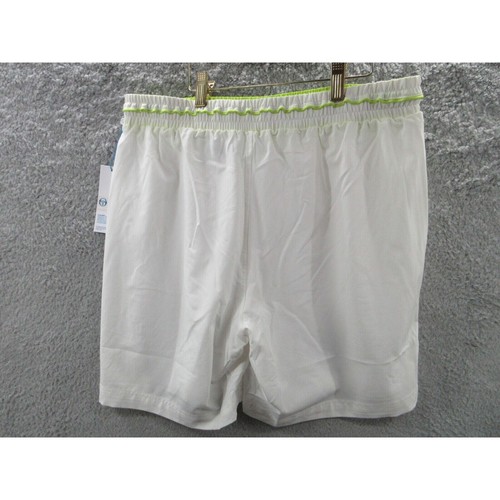 Pantaloncini Sergio Tacchini TCP uomo taglia media foderati in rete BIANCO LIME nuovi con etichette - Foto 10 di 11