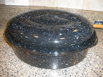 black enamel roasting pan