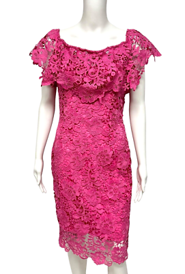 Paper Doll Girl's Lace Overlay Dress | Coral Casual Dress Size 16 | Polyester Spandex Blend - View #2