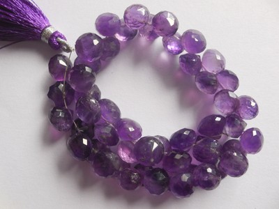 6 钢绞线紫水晶洋葱珠多面天然宝石珠椭圆形宝石珠子 Ebay