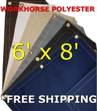 6' x 8' Workhorse Polyester Waterproof Breathable Canvas Tarp