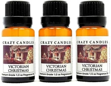 3 Victorian Christmas 1/2oz Premium Grade Scented Fragrance Oil Crazy Candles