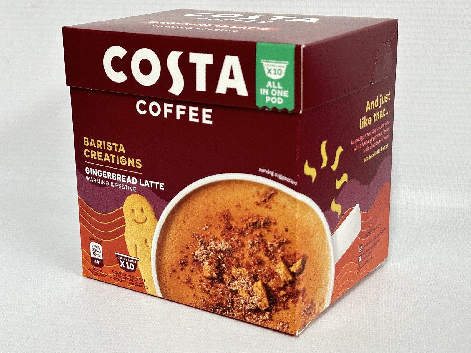 Costa Coffee Dolce Gusto Pods Barista Creations Gingerbread Latte 40