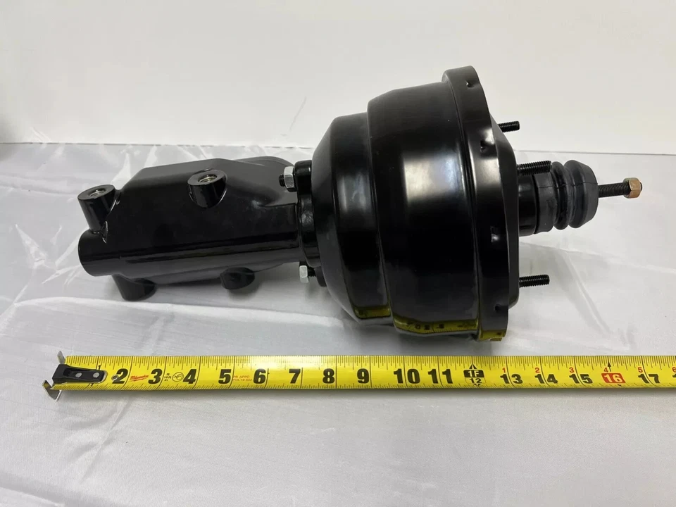 8" Dual BLACK Power Brake Booster + Ball Milled Master + Fairlane Torino Bracket - Image 2 of 4