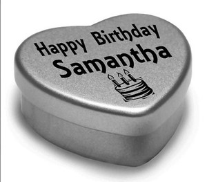 Joyeux Anniversaire Samantha Mini Coeur Tin Cadeau Pour Samantha Avec Chocolats Ebay