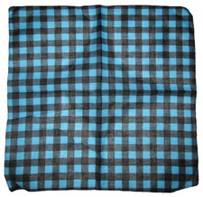 Wholesale Lot 3 Blue / Black Plaid Checkered 100 Cotton 22"x22" Bandana