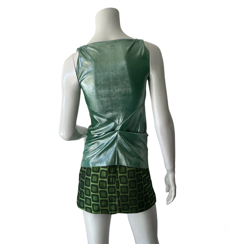 Top RN CONVERTIBLE Verde Metálico Sin Mangas Talla S Foto 2 de 4