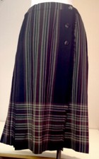 Vtg Plaid Surrey Classics Canada KILT Tartan SKIRT Pure Virgin Wool Med-Large