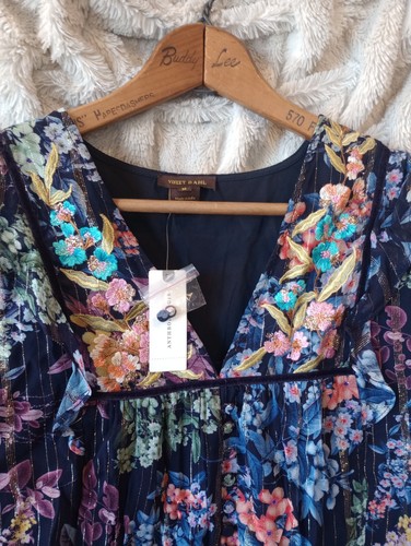 Anthropologie Vineet Bahl Vivienne Floral Embroidered Blouse - Picture 2 of 12