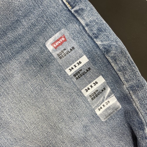 Levi's Men's 505 Regular Fit Jeans - Light Wash - Picture 10 of 11