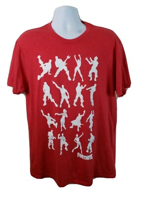 Official Epic Games Fortnite Video Game Dance Moves Red Tshirt Size L