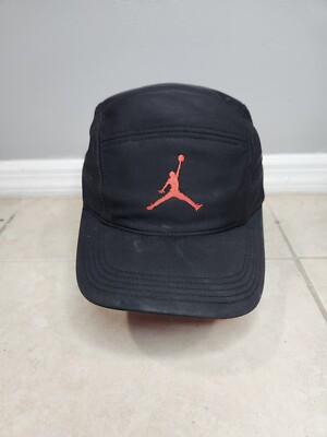 Rare VTG Air Jordan Hat Men Black Red Panel Jumpman Hat