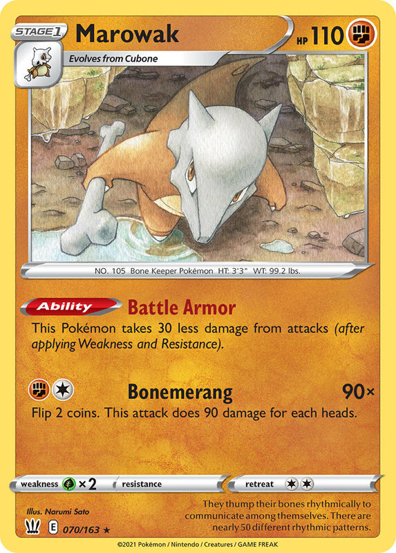Marowak - 070/163 Rare Battle Styles Pokemon TCG
