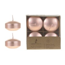 Mega Candles - Unscented 2" Floating Disc Candles - Rose Gold, Set of 12