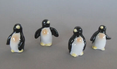 Pinguin 4 Stück 4 cm hoch Tierset Bauernhof  Porzellan bemalt NR. A - Bild 1 von 4