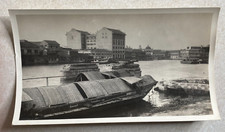 H1753 Photo WW2 WWII Era Boats and buildings in harbor 5 1/2 x3 1/4"
